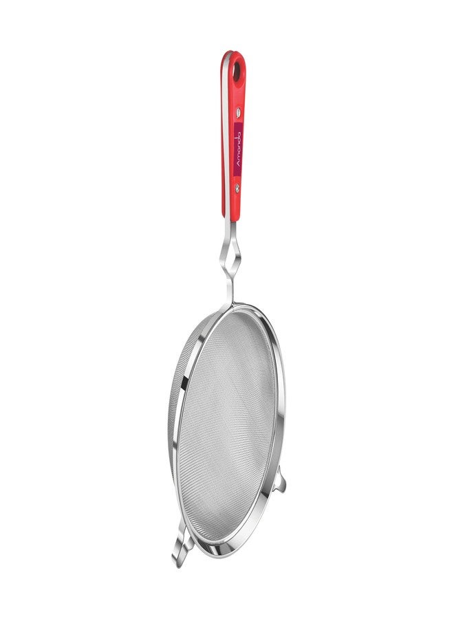 Amanda Stainless Steel Heavy Juice & Soup Strainer/Liquid Filter | Set of 1 Pc | Red Handle Stainer | Premium 304 Stainless Steel (Size no 6 (16.5 cm Diameter)) - Image 5
